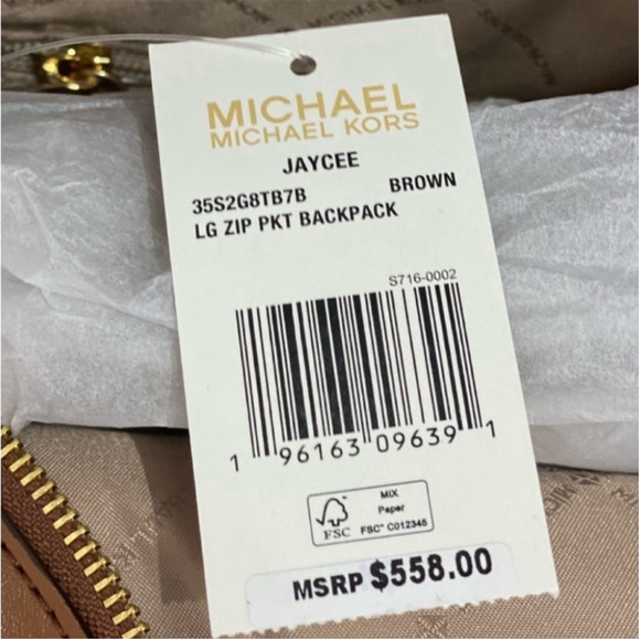 Michael Kors Large Jaycee Backpack Brown - Picture 11 of 11